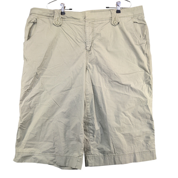 Venezia Womens Shorts Green Size 22 Pockets Belt Loops Cotton - Picture 1 of 10